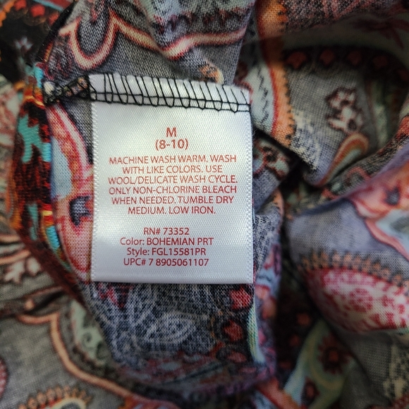 (1340) Croft and Barrow  Woman's Sun Dress, Size: Medium Color: Paisley - Picture 8 of 14